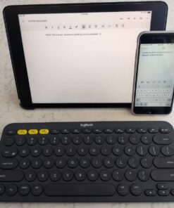 Logitech K380 Pebble Multi-Device Bluetooth Keyboard – Windows, Mac, Chrome OS, Android, iPad, iPhone, Apple TV Compatible – with Flow Cross-Computer Control and Easy-Switch up to 3 Devices –Dark Grey Dark Grey 51 71k6I08aSQL