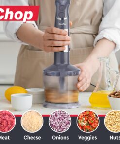 Mueller Smart Stick 800W, 12 Speed and Turbo Mode, 3-in-1, Heaviest Duty Copper Motor Immersion Blender, Titanium Steel Blades Hand Blender, Comfygrip Handle, Whisk, Beaker/Measuring Cup 30 71k6qbmrnCL