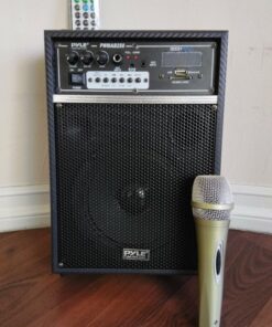 Pyle 300 Watt Outdoor Indoor Wireless Bluetooth Portable PA Speaker 6.5 inch Subwoofer Sound System with USB SD Card Reader, Rechargeable Battery, Wired Microphone, FM Radio, Remote - PWMAB250BK Black 23 71k8A3shZhL