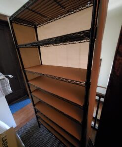 Amazon Basics 5-Shelf Adjustable, Heavy Duty Storage Shelving Unit (350 lbs loading capacity per shelf), Steel Organizer Wire Rack, Black, 36" L x 14" W x 72" H No Wheels 37 71k8WICnRzL