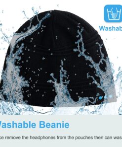 Rotibox Bluetooth Beanie Hat Wireless Headphone for Outdoor Sports Xmas Gifts One Size Black 11 71kAylkrL8L