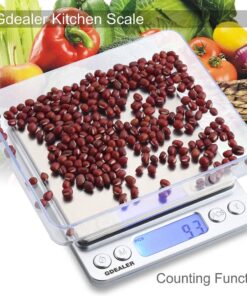 GDEALER Food Scale, 0.001oz/0.01g Precise Digital Kitchen Scale Gram Scales Weight Food Coffee Scale Digital Scales for Cooking Baking Stainless Steel Back-lit LCD Display Pocket Small Scale, Silver 19 71kBdNYXV6L