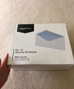 Amazon Basics #10 Security Tinted Business Envelopes, Moisture Sealed, 4-1/8 x 9-1/2 Inch, Pack of 500, One Size, White 48 71kCR iziL