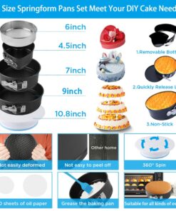 Cake Decorating Kit,635 Pcs Decorating Supplies With 3 Springform Pan Sets Icing Nozzles Rotating Turntable Cake Topper Piping Bags Carrier Holder,Cake Baking Set Tools 635 PCS 15 71kCkCGmgqL