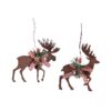 Metal Die Cut Moose & Deer Christmas Ornaments (set of 6)