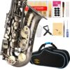 GLORY Engraved Flower Design High Grade Antique Finish Series PR4, E Flat Alto Saxophone with 11reeds,8 Pads Cushions,case,carekit 16 71kE9SvxvyL