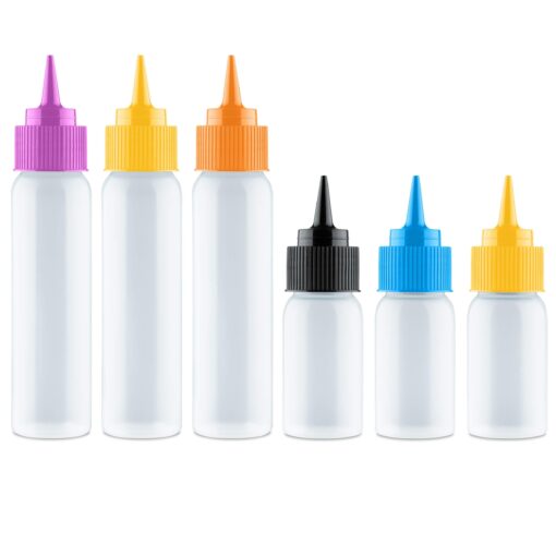 Free Hand Writer Bottles - 6 Easy Small Squeeze Bottles - 3 Each (1 and 2 Ounce) - Cookie Cutters, Cake and Baking Decoration, Food Coloring & Royal Icing Supplies for Writing (6 bottles) 6 Pieces