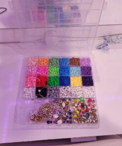 Redtwo 6200 Pcs Clay Beads Bracelet Making Kit, Flat Round Polymer Heishi Friendship Bracelet Jewelry Kit with Charms and Elastic Strings for Girls 8-12 Gifts for Kids 21 71kFwvIz9BL
