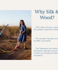 Sarah's Silks Rainbow Streamer - 8' Long Ribbon Wand for Kids, Pretend Play, Dance, Baton Stick Twirling, and Gymnastics Party Favors | 100% Silk and Wood Montessori and Waldorf Toys 2 8 71kGmoHTuOL