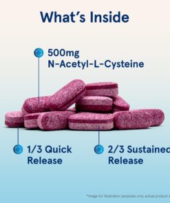 Jarrow Formulas N-A-C Sustain 600 mg - Antioxidant Amino Acid Supplement - 60 Sustain Tablets - Supports Liver & Lung Function - Precursor to Glutathione - 60 Servings (PACKAGING MAY VARY) 21 71kGnvor4yL