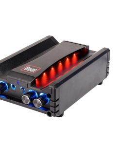 Dual Electronics DBTMA100 Black Micro 2 Channel Class-D Amplifier | 3.5 mm AUX Input | Stereo RCA Outputs | 100 Watts Peak Power | Up to 100ft of Wireless Bluetooth Range Bluetooth Amplifier 29 71kHrI5l3HL