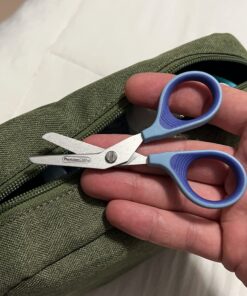 First Aid Only PhysiciansCare 90294 Titanium Non-Stick First Aid Bandage Scissors, 4" Bent, Blue Shear 15 71kIVidBrsL