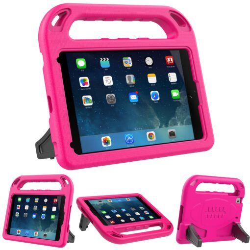 AVAWO Kids Case for iPad Mini 1 2 3 - Light Weight Shock Proof Handle Stand Kids for iPad Mini, iPad Mini 3rd Generation, iPad Mini 2 with Retina Display - Rose Magenta/Rose