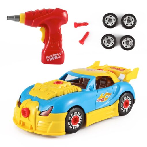 PowerTRC World Racing Car Take-A-Part Toy for Kids | 30 Take Apart Pieces | Tool Drill | Lights and Sounds