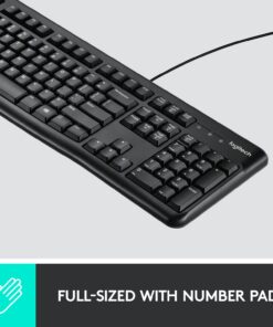 Logitech MK120 Wired Keyboard and Mouse Combo for Windows, Optical Wired Mouse, Full-Size Keyboard, USB Plug-and-Play, Compatible with PC, Laptop - Black 22 71kJJblhvaL