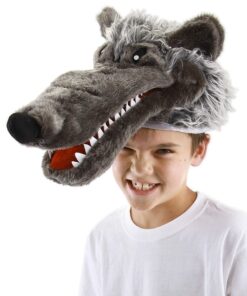Big Bad Wolf Plush Costume Puppet Hat for Adults and Kids 14 71kJsiaWabL