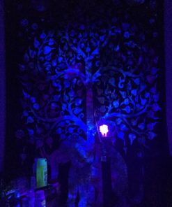 Marubhumi Psychedelic Mandala Hippy Tie Dye Tree of Life Room Decorations Tapestry Wall Hanging Tapestries (Multi Black, Twin Size, 85 x 55 Inch) Multi Black 28 71kNFynswnL