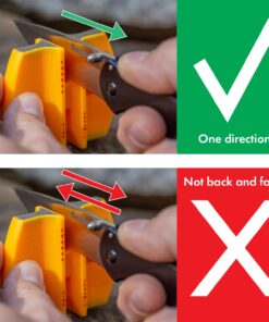 Smith's CCKS 2-Step Knife Sharpener - Yellow - 2-Step Preset Coarse & Fine Slots - Outdoor Handheld Knife Sharpener - Fishing, Hunting, Fillet, Pocket Knives - Compact Plastic Portable Keychain Tool 24 71kNbfcKijL