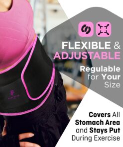 Perfotek Waist Trainer for Women Lower Belly - Waist Trimmer Belt Sauna Tummy Toner Low Back and Lumbar Support with Sauna Suit Effect (Large Pink) Large 18 71kOAGA3tzL