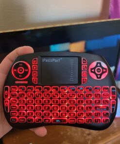 (Newest Upgrade) iPazzPort Mini Bluetooth Keyboard with Touchpad (Handheld Keyboard), Backlit Mini Wireless Keyboard with 2.4G USB Dongle for Google/Android TV Box/FireStick/Laptop/PC KP-21SM Bluetooth&2.4RF 30 71kOd2YC92L