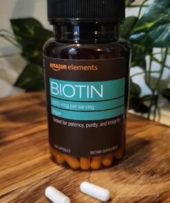 Amazon Elements Vegan Biotin 5000 mcg - Hair, Skin, Nails, 130 Capsules (4 month supply) (Packaging may vary) 34 71kP38HxebL