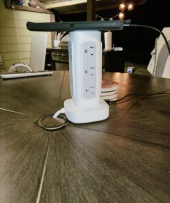 TROND Surge Protector Power Strip Tower - Flat Plug 6 ft Extension Cord with 12 Multiple Outlets, 4 USB Ports(1 USB C), Multi Plug Charging Tower, 1700J, for Home Office Supplies, Dorm Room Essentials 47 71kP8r3IaIL