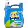 Snuggle Plus Super Fresh Liquid Fabric Softener with Odor Eliminating Technology, Original, 95 Fluid Ounces, 90 Loads 95 Fl Oz (Pack of 1) 19 71kP99KJuQL