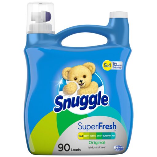 Snuggle Plus Super Fresh Liquid Fabric Softener with Odor Eliminating Technology, Original, 95 Fluid Ounces, 90 Loads 95 Fl Oz (Pack of 1)