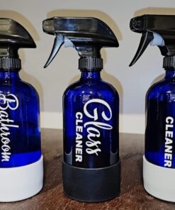 Empty Blue Glass Spray Bottles (2 Pack) - BPA Free - Large 16 oz Refillable Bottle for Plants, Pets, Essential Oils, Cleaning Products - Black Trigger Sprayer w/Mist and Stream Settings 22 71kPdNRCgfL