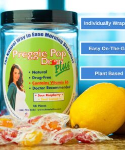 Preggie Pop Drops Plus Fortified with Vitamin B6 - Morning Sickness Relief Fortified with Vitamin B6. Preggie Pops for Relief for Pregnant Women Candy Drops. Sour Raspberry & Sour Lemon 48 Count Sour Raspberry and Sour Lemon 23 71kPnxU6jvL