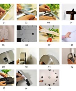 Elikeable Modern 3D Frameless Large 3D DIY Wall Clock Watches Hours DIY Decorations Home for Living Room Bedroom (black) Black 23 71kRcTdLRZL