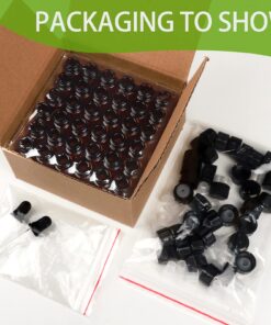 Teenitor Oil Bottles for Essential Oils, 36 Pcs 2 ml (5/8 Dram) Amber Glass Vials Bottles, with Orifice Reducers and Black Caps, with 2 Free Glass Transfer Eye Droppers 27 71kTfRXiCRL
