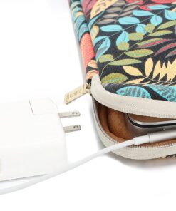 KAYOND Canvas Water-Resistant for 15-15.6 Inch Laptop Sleeve Case Bag (15-15.6 Inches, Forest Series Black) 15-15.6 Inches 17 71kTsUPwML