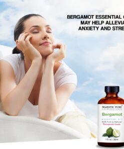 MAJESTIC PURE Bergamot Essential Oil, Premium Grade, Pure and Natural, for Aromatherapy, Massage, Topical & Household Uses, 1 fl oz 1 Fl Oz (Pack of 1) 26 71kUMxNeBDL