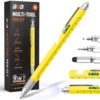 BIIB Stocking Stuffers Gifts for Men, 9 in 1 Multitool Pen Mens Gifts for Christmas, Gifts for Dad Who Wants Nothing, Dad Gifts for Him Grandpa, White Elephant Gifts for Adults, Tools Gadgets for Men Yellow 48 71kUeieOXsL