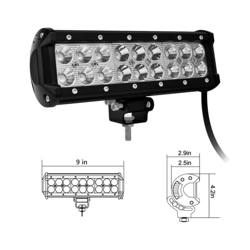 MADMAXX Motorsports 9 inch 54W LED Light Bar Fog Light 4WD SUV UTV Off Road Car Boat