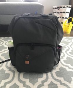 Hap Tim Diaper Bag Backpack,Large Capacity Travel Back Pack Maternity Baby Nappy Changing Bags, Double Compartments with Stroller Straps,Waterproof,Black (US7340-DG) Dark Grey 80 71kVCChnSfL