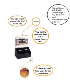 Acrylic Heavy Duty Donation/Ballot Box with Lock and Sign Holder Black 1 Pack 10 71kVVkF3oML