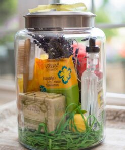 Alternative view of Anchor Hocking 2.5 Gallon Montana Glass Jar with Airtight Lid (2 piece, brushed silver metal, dishwasher safe) 2.5-gallon