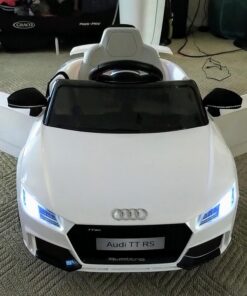 Costzon Kids Ride On Car, 12V Licensed Audi TT RS, Battery Powered Electric Ride On Vehicle w/Parental Remote Control, MP3, Lights, Horn, Opened Doors, High/Low Speeds, White 36 71kWwkW4HUL
