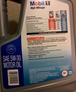 Mobil 1 High Mileage Full Synthetic Motor Oil 5W-30, 5 Quart Full Synthetic High Mileage 32 71kX72OLmIL