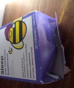 Zarbee's Kids 1mg Melatonin Chewable Tablet, Drug-Free & Effective Sleep Supplement, Easy to Take Natural Grape Flavor Tablets for Children Ages 3 and Up, 30 Count Grape Tablets, 30ct 47 71kYyLG04nL