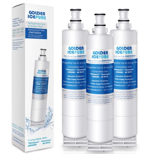 GOLDEN ICEPURE 4396508 Refrigerator Water Filter Replacement for EveryDrop Filter 5, 3PACK, EDR5RXD1, 4392857, 4396510, Clch100, 46-9010, NLC240V, 8212491, WF285