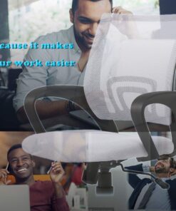 Ergonomic Office Chair Mesh Cheap Desk Chair Task Computer Chair Lumbar Support Modern Executive Adjustable Rolling Swivel Chair for Back Pain, White 23 71kZZXHYzL