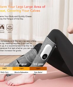 LINGTENG Leg Massager for Circulation and Pain Relief, Calf Air Compression Massager with Heat, Leg Massager with 3 Intensities, 3 Modes, Easy to use, Muscle Relaxation, Gifts (Pair) Gray 42 71kaHyp3UEL