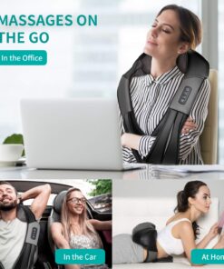 Shiatsu Neck and Back Massager with Soothing Heat, Nekteck Electric Deep Tissue 3D Kneading Massage Pillow for Shoulder, Leg, Body Muscle Pain Relief, Home, Office, and Car Use Black 29 71kaWkUYCmL