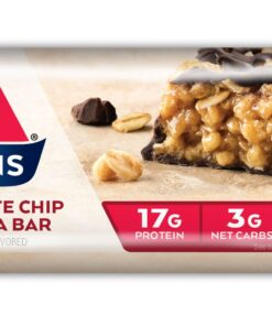 Atkins Chocolate Chip Granola Protein Meal Bar, High Fiber, 17g Protein, 1g Sugar, 3g Net Carbs, Meal Replacement, Keto Friendly, 8 Count 8 Count (Pack of 1) 13 71kah7 KQ9L