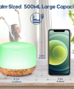 YIKUBEE Diffuser, Essential Oil Diffuser, 500ml Humidifier, Diffusers for Home, Aromatherapy Diffuser with Remote Control, Diffusers for Essential Oils Large Room Yellow-no Oil 24 71kasjNPOmL