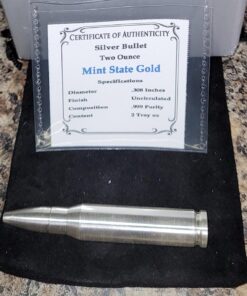 Silver 2 oz .308 Caliber Bullet - Solid .999 Pure Silver by Mint State Gold 17 71kb8L52ESL
