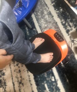 Snailax Vibration Foot Massager with Heat, App Control, Adjustable Vibration Electric Foot Massager Machine for Circulation, Plantar Fasciitis, Pain Relief, Remote Control Black and Orange 30 71kbHkZGHQL